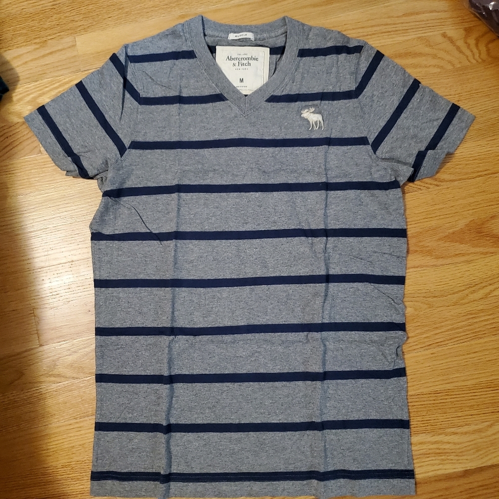 Abercrombie stripe muscle tee
